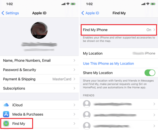 wyłącz znajdź mój iPhone