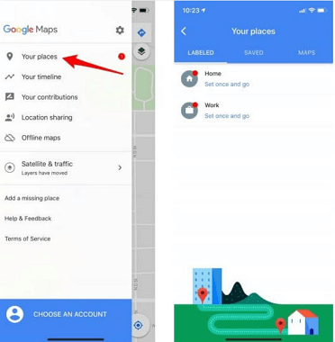 dotknij Twoje miejsca w Mapach Google