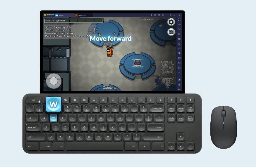 BlueStacks wśród nas Sterowanie grą