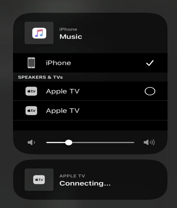 wybierz Apple TV i podłączam