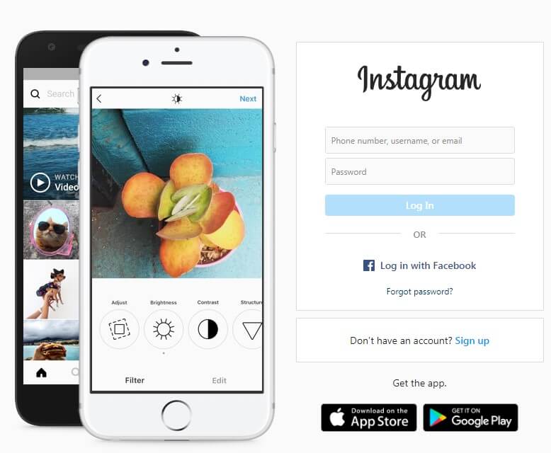 Oficjalna strona Instagrama