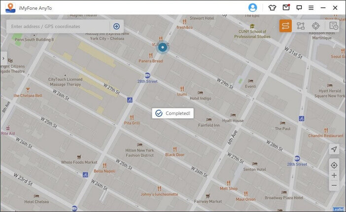 Zmiana GPS na mapie