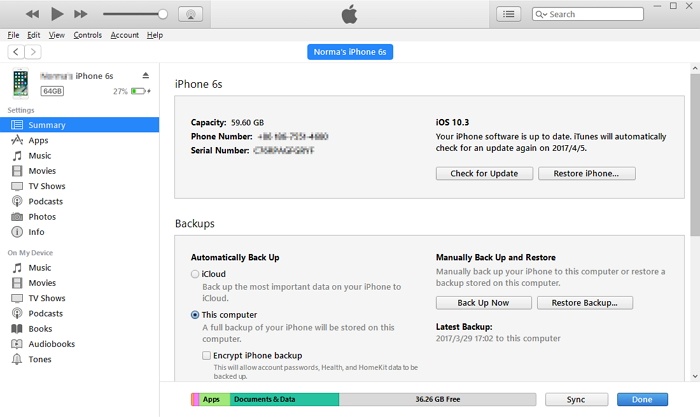 przywróć iPhone'a 8 za pomocą iTunes