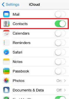 włącz kontakty w iCloud