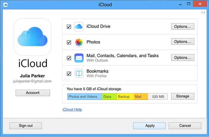 Pobierz iCloud Backup na komputer za pomocą panelu sterowania iCloud