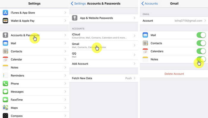 usuń konto google gmail na iPhonie