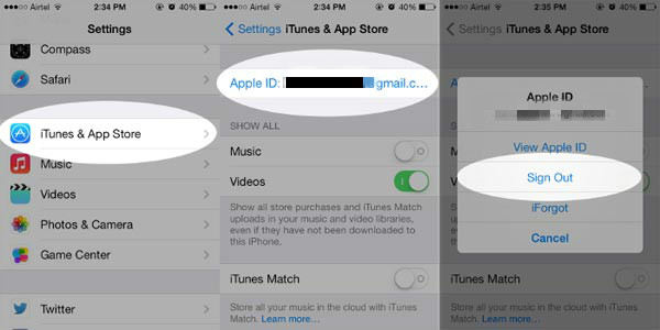 Wyloguj się z iTunes i App Store