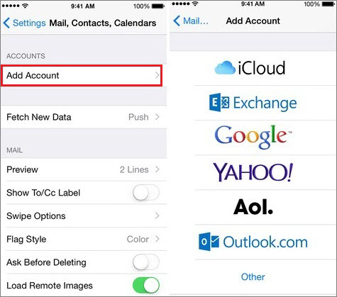dodaj konto e-mail na iPhonie