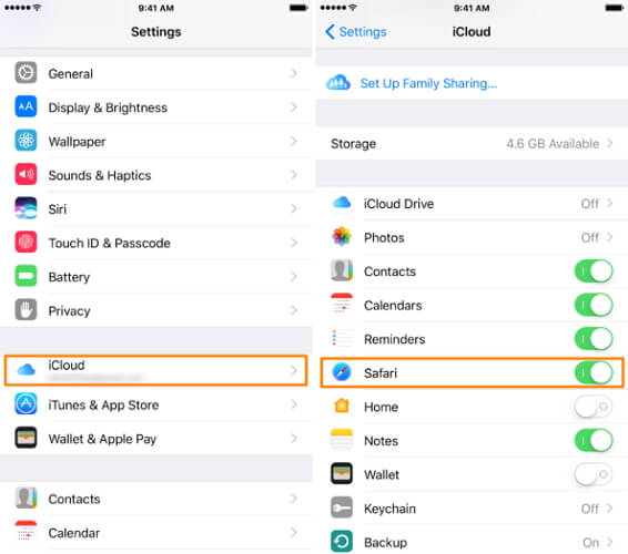 iphone-icloud-safari-ustawienie włączone
