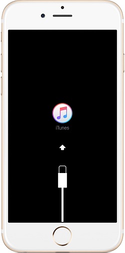 iPhone na ekranie trybu odzyskiwania