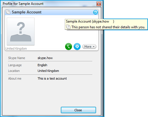 szary znak zapytania w kontakcie Skype