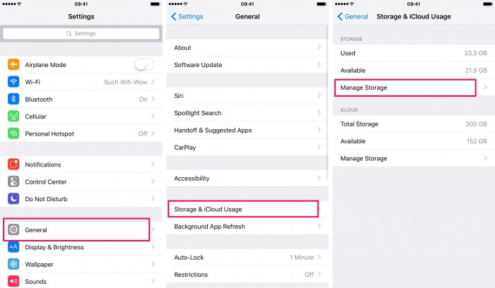 iPhone zarządza pamięcią