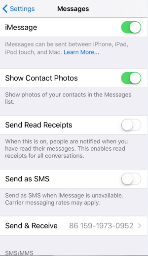 włącz iMessage