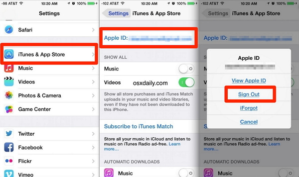 Wyloguj się ze swojego Apple ID