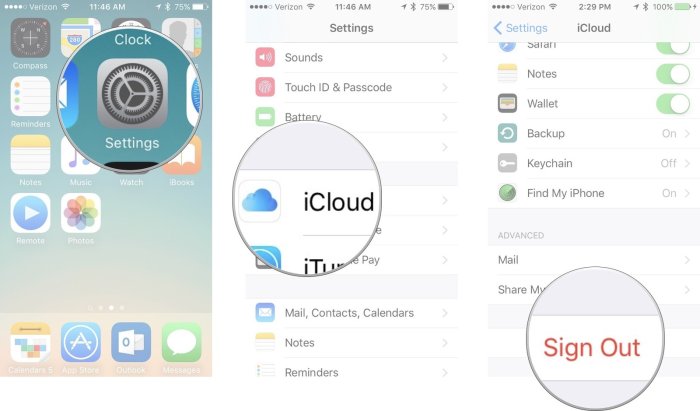 Wyloguj się z iCloud