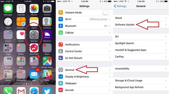 zaktualizuj iOS