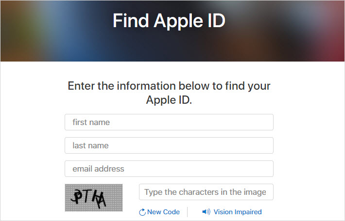Znajdź z powrotem Apple ID