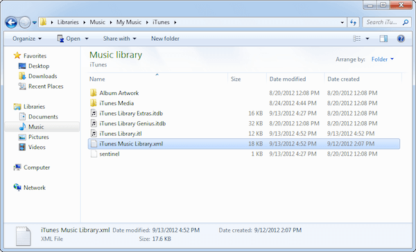 Lokalizacja biblioteki iTunes w systemie Windows