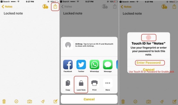 zablokuj notatkę na iPhonie