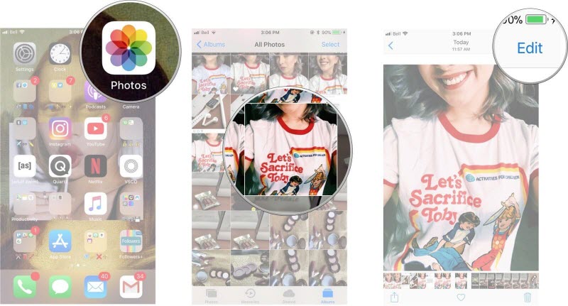 Przytnij zdjęcia iPhone'a