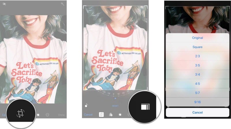 Przytnij zdjęcia iPhone'a