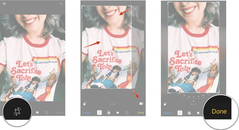 Przytnij zdjęcia iPhone'a