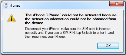 iPhone nie mógł zostać aktywowany błąd