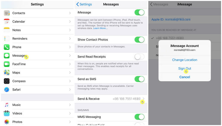 wyloguj się z Apple ID