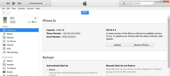 zaktualizuj iPhone'a za pomocą iTunes