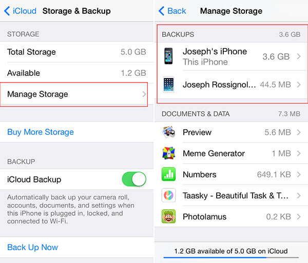 zresetuj pamięć icloud