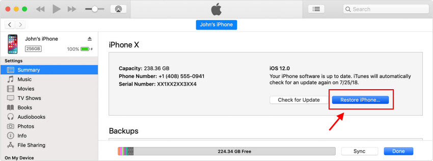 zresetuj iPhone'a