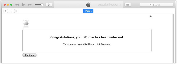 Gratulacje. Twój iPhone został odblokowany