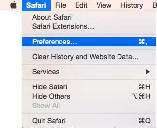 menu safari