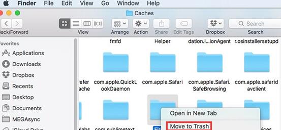 usuń pliki pamięci podręcznej mac