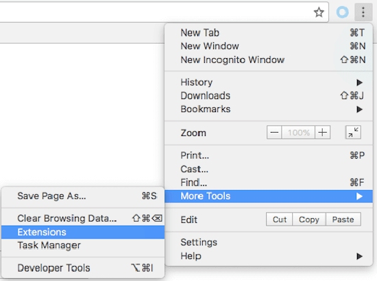 usuń rozszerzenia chrome mac