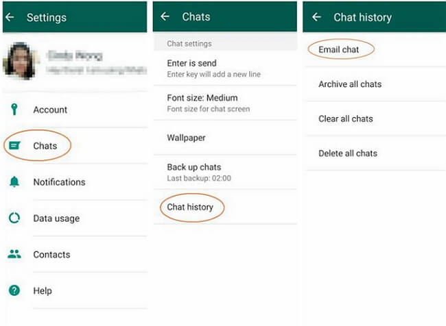 twórz kopie zapasowe wiadomości WhatsApp przez e-mail