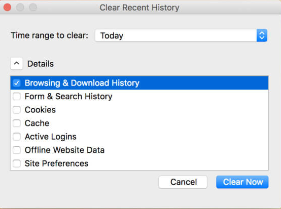 wyczyść historię wyszukiwania Firefox