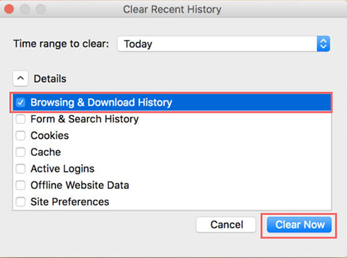 usuń historię pobierania w firefox