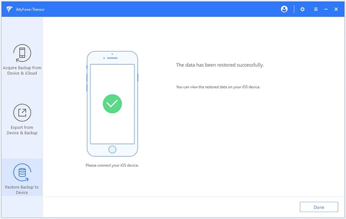 przywracanie-itunes-whatsapp-backup-pomyślnie