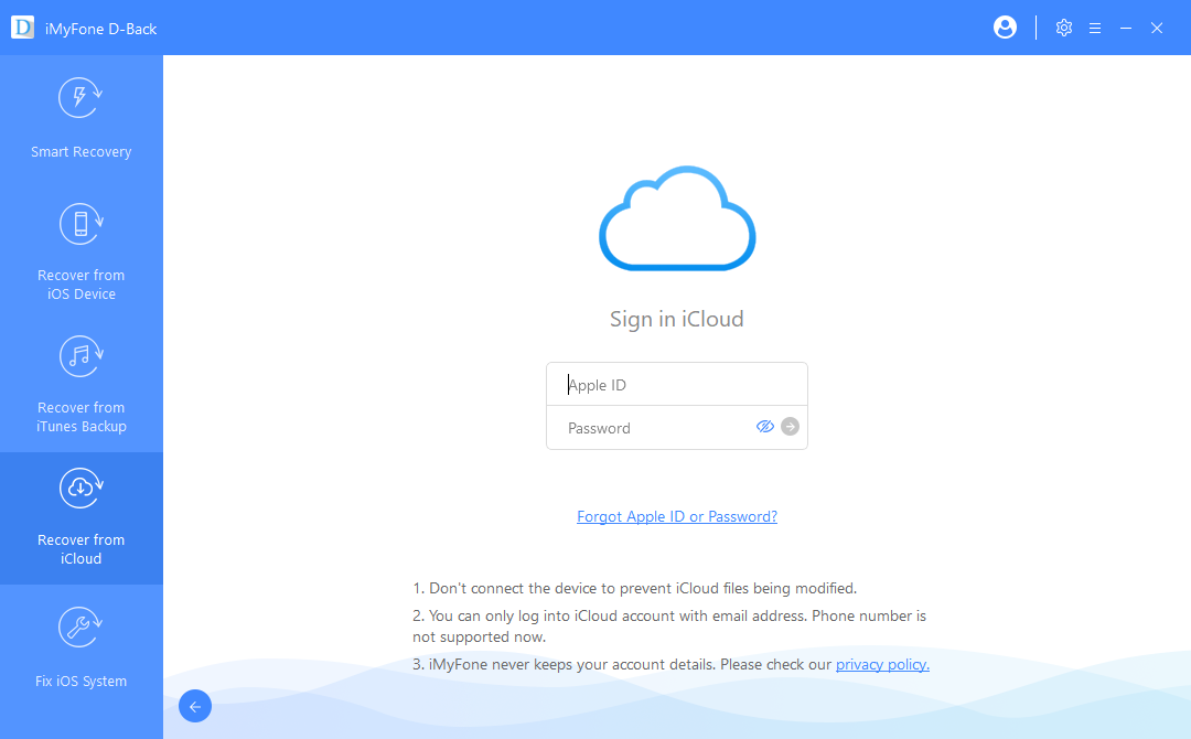 zaloguj się na konto iCloud