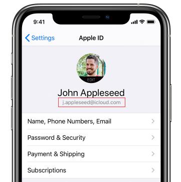 znajdź identyfikator Apple przez icloud na iPhonie