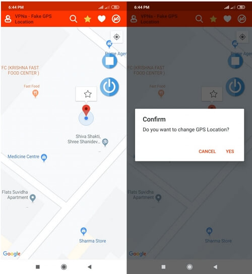 użyj aplikacji VPN do fałszywego GPS