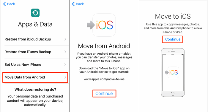 instrukcje korzystania z funkcji Przenieś na iOS