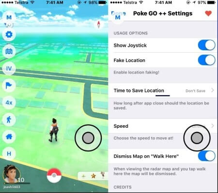 ustaw lokalizację na PokeGo++