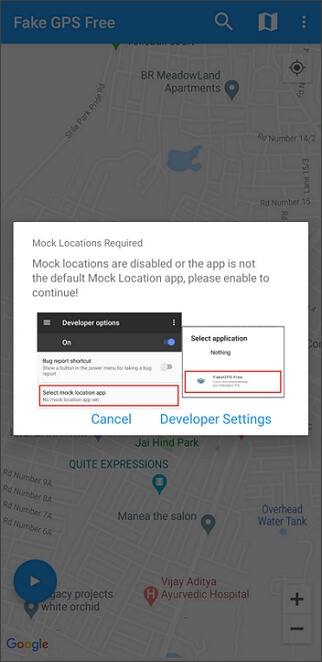 pobierz fałszywy lokalizator GPS go i włącz opcję programisty na swoim urządzeniu z Androidem