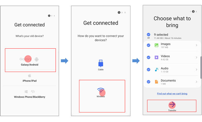 kopiuj dane za pomocą Smart Switch