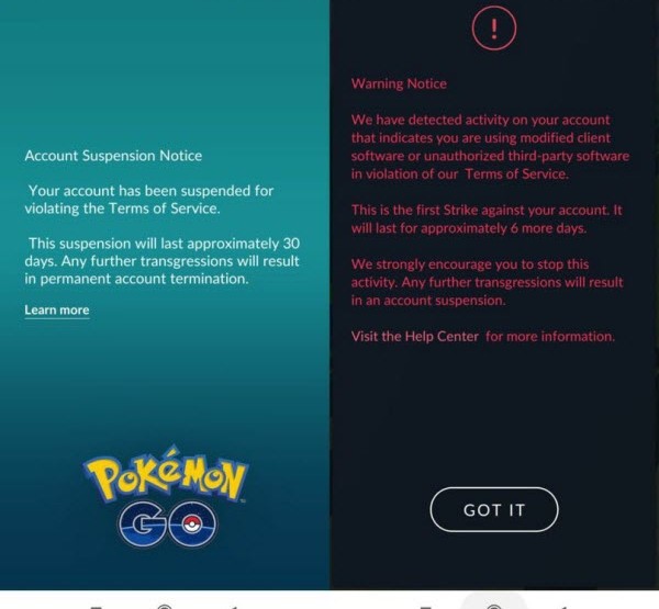 Pokemon Go Ban