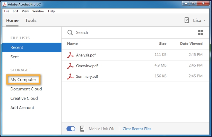 otwórz plik PDF w programie Acrobat DC