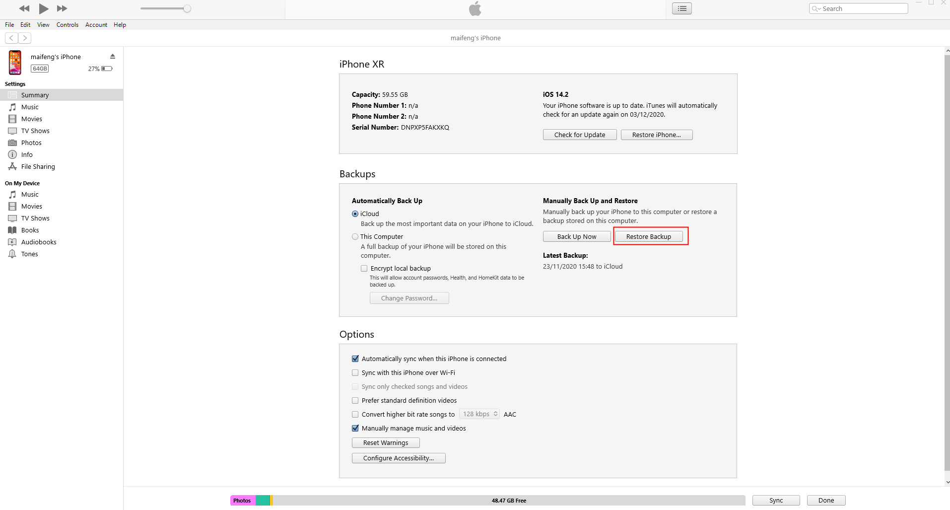odzyskać z iTunes