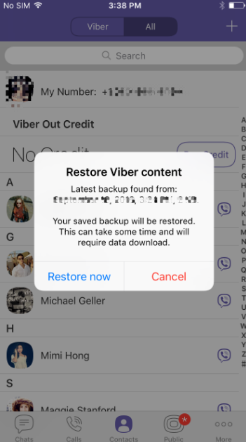 przywróć wiadomość Viber z kopii zapasowej